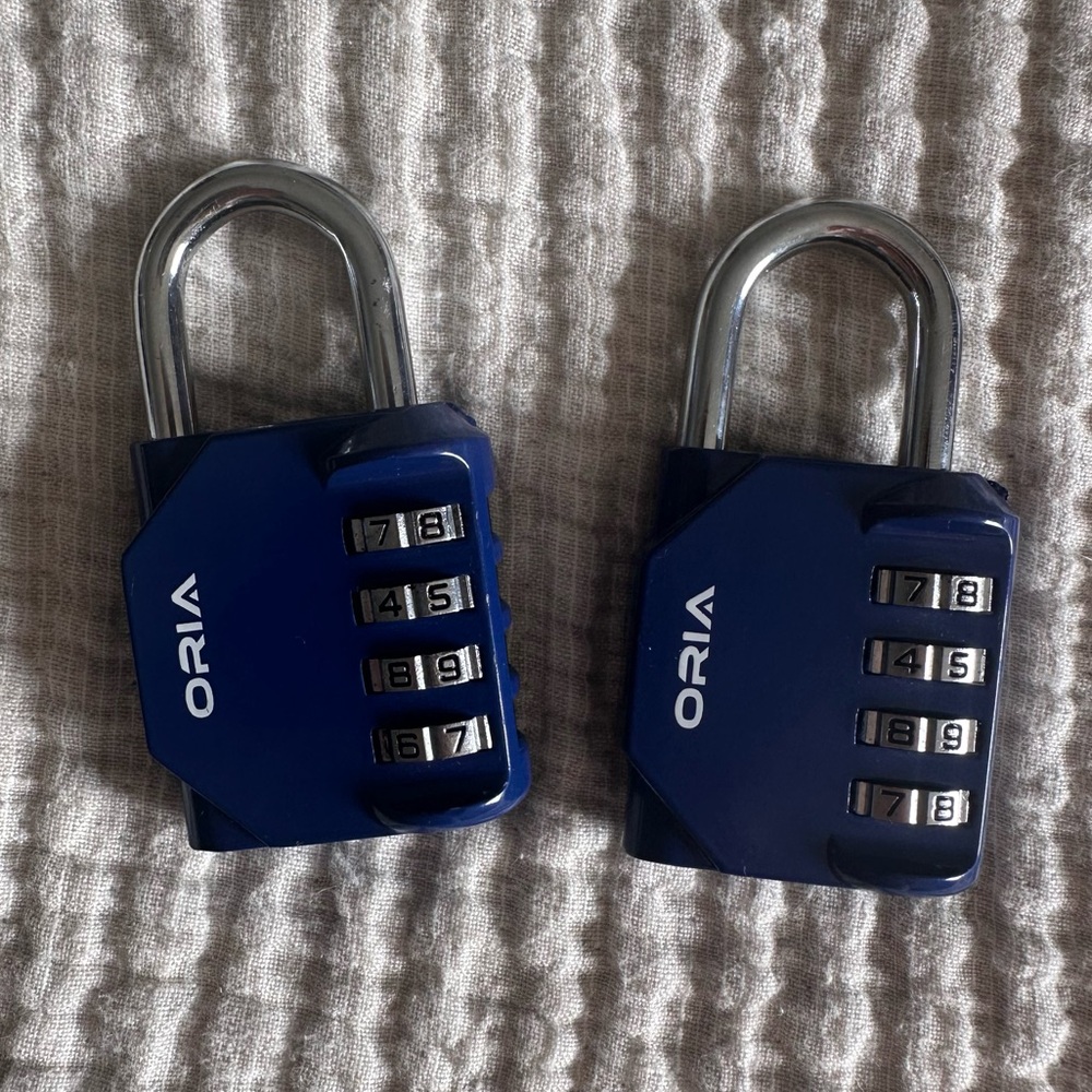 ORIA Combination Lock Padlock 4-Digit 2-Pack Resettable Locker Gate Fence